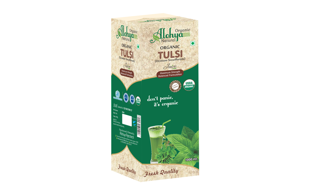Organic Alohya Natural Organic Tulsi Juice    Box  1000 millilitre